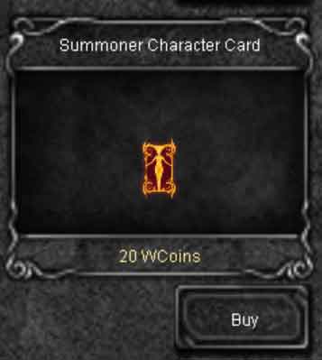 Summoner Character Card